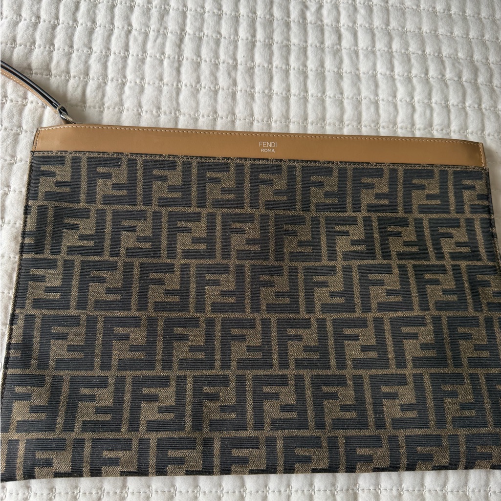 Fendi Men's Tan And Black Laptop Bag